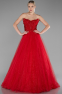 Robe de Soirée Longue Rouge ABU4185