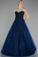 Robe de Soirée Longue Bleu Marine ABU4185