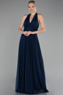 Robe de Soirée Longue Bleu Marine ABU4188