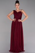 Robe de Soirée Longue Rouge Bordeaux ABU4190