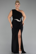 Robe De Fiançailles Grande Taille Longue Noir ABU4148