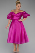 Robe De Fête Grande Taille Midi Fushia ABK2128