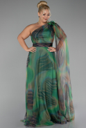 Robe De Soirée Grande Taille Longue Vert ABU3993