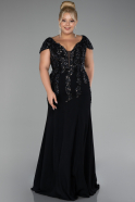 Robe De Fiançailles Grande Taille Longue Noir ABU4191