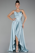 Robe De Soirée Satin Longue Menthe ABU3242