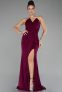 Robe De Soirée Longue Couleur Cerise ABU4011