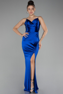 Robe de Soirée Longue Bleu Saxe ABU4283