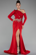 Robe De Soirée Longue Rouge ABU3851