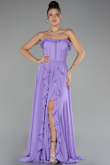 Robe de Soirée Longue Mousseline Lilas ABU4214