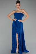 Robe de Soirée Longue Mousseline Bleu Saxe ABU4214