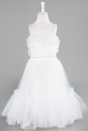 Robe de Soirée Enfants Longue Blanc ABU4221