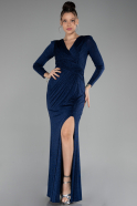 Robe de Soirée Longue Bleu Marine ABU3542