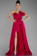 Robe de Soirée Longue Satin Fushia ABU4222