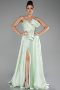 Robe de Soirée Longue Satin Menthe ABU4222