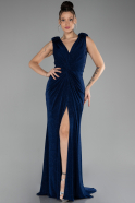 Robe de Soirée Longue Bleu Marine ABU4226