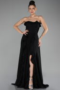 Robe de Soirée Longue Mousseline Noir ABU4214