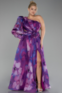 Robe De Fiançailles Grande Taille Longue Violet ABU4218