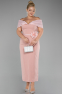 Robe De Invitation Grande Taille Midi Poudre ABK2015