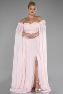 Robe Grande Taille Mousseline Longue Poudre ABU3464