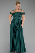 Robe De Soirée Grande Taille Satin Longue Vert ABU3277