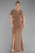 Robe de Soirée Grande Taille Longue Or ABU4101