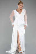 Robe Grande Taille Longue Blanc ABU3237