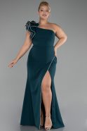 Robe De Fiançailles Grande Taille Longue Émeraude ABU3911