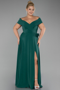 Robe Grande Taille Longue Mousseline Émeraude ABU4234