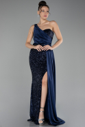 Robe de Soirée Longue Bleu Marine ABU4241