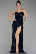 Robe de Soirée Longue Bleu Marine ABU4242