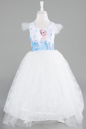 Robe de Soirée Enfants Longue Blanc ABU4238