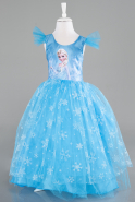 Robe de Soirée Enfants Longue Bleu ABU4238