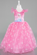 Robe de Soirée Enfants Longue Rose ABU4238