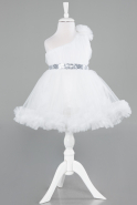 Robe de Soirée Enfants Courte Blanc ABK2141