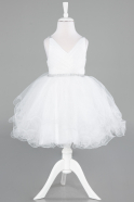 Robe de Soirée Enfants Courte Blanc ABK2142