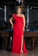 Robe De Fiançailles Grande Taille Longue Rouge ABU3911