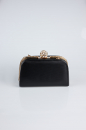 Sac de Soirée Luxe Cuir dentelé Noir KC130