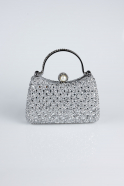 Sac de Soirée Luxe Pierreux Argent KC110