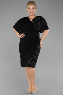 Robe De Invitation Grande Taille Midi Noir ABK2145