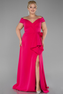 Robe De Soirée Grande Taille Longue Fushia ABU4200