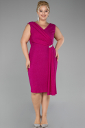 Robe De Soirée Grande Taille Midi Fushia ABK1752