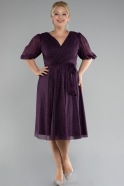 Robe De Invitation Grande Taille Midi Violet ABK2135