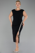 Robe De Fête Grande Taille Midi Noir ABK2058