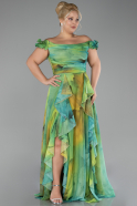 Robe De Soirée Grande Taille Longue Vert ABU4260