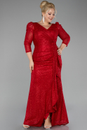 Robe de Soirée Grande Taille Longue Rouge ABU4106