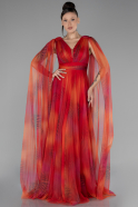 Robe de Soirée Longue Orange ABU4266