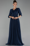 Robe de Soirée Grande Taille Longue Bleu Marine ABU4275