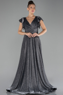 Robe de Soirée Longue Anthracite ABU4301