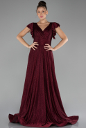 Robe de Soirée Longue Rouge Bordeaux ABU4301