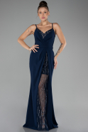 Robe Grande Taille Longue Bleu Marine ABU4300